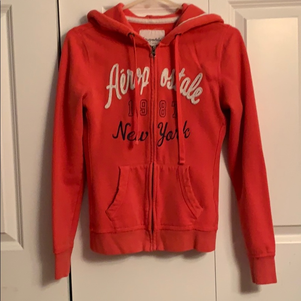 Aeropostale coral zip up sweatshirt!